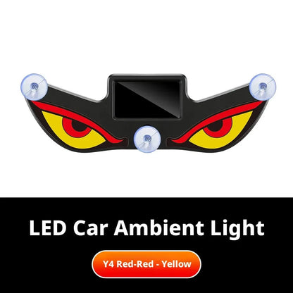 2026Solar LED Devil Eyes Windshield Warning Flashing Signal Indicator Car LED Ambient Lights with Suction Cup for Auto Window