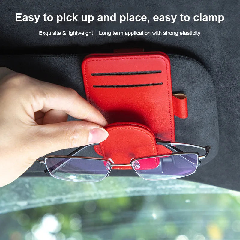 Car Sun Visor Organizer Multi-Pocket Business Card Storage Management Sunglasses Holder Visor Accessories Auto Interior
