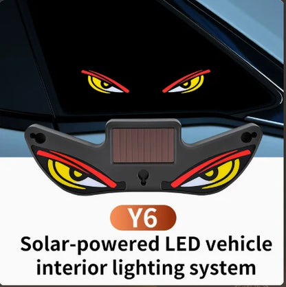 2026Solar LED Devil Eyes Windshield Warning Flashing Signal Indicator Car LED Ambient Lights with Suction Cup for Auto Window
