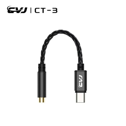 CVJ CT-3 Portable DAC Type-C to 3.5mm/4.4mm Earphone Cable CX31993 Chip 8 Weaving Silver-Plated Hifi Quality Sound Presentation