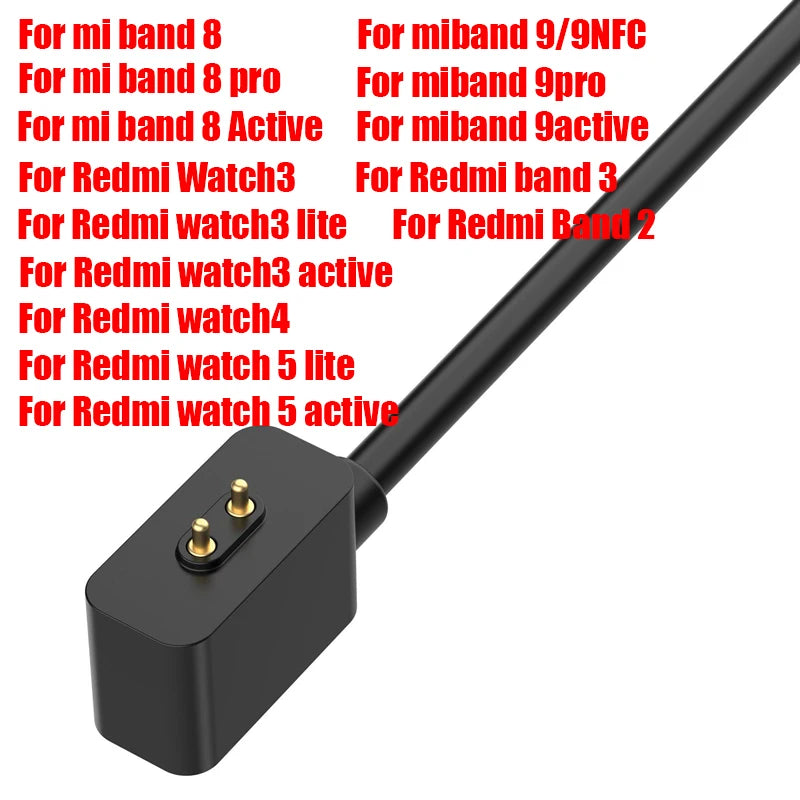 Magnetic Charger for Xiaomi Smart Band 8, 9 8pro, 9 8 Active / Redmi Watch 5 3 Active Watch4 Band 2 Universal USB Charging Cable