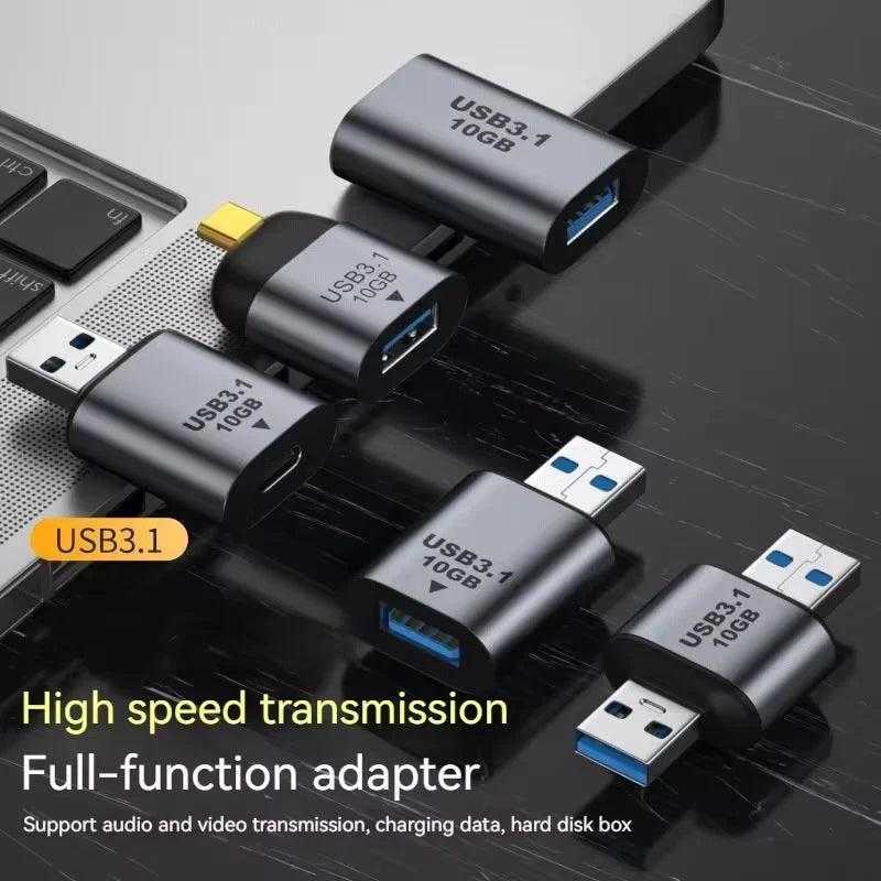 USB A to Type-C Adapter USB 3.1 OTG Adapter Mobile Phone Laptop Fast Charging Converter 10Gb Data Transfer Cable Connector