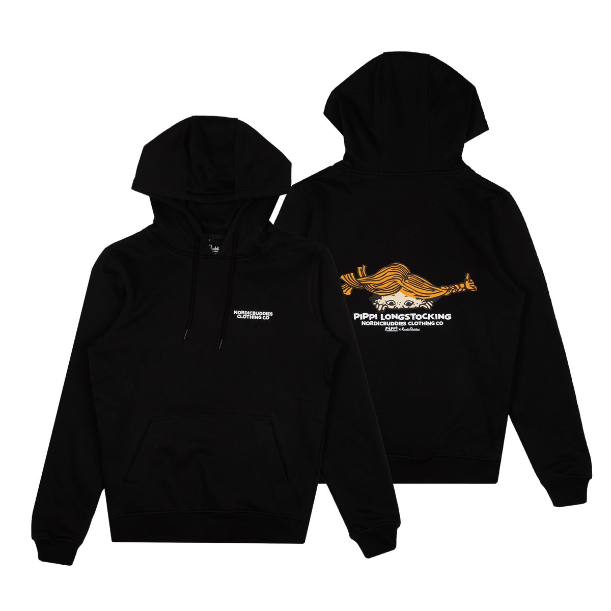 Pippi Longstocking Unisex Heavy Hoodie - Black